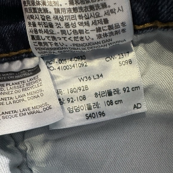 Levis 514 Jeans Mens 36x34 Straight Leg Stretch Denim Medium Wash - Picture 6 of 10